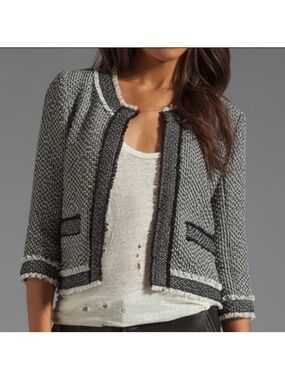 SRP $300 + | Jericho Tweed Raw Fringe Cropped Jacket